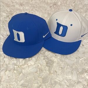 Nike Mens Blue and White Logo Caps
